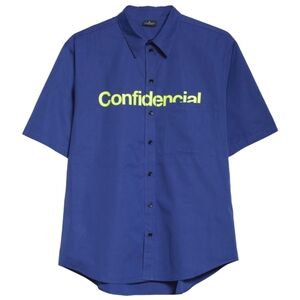 Marcelo Burlon County Of Milan Confidential Short Sleeve Button Up, Size Small